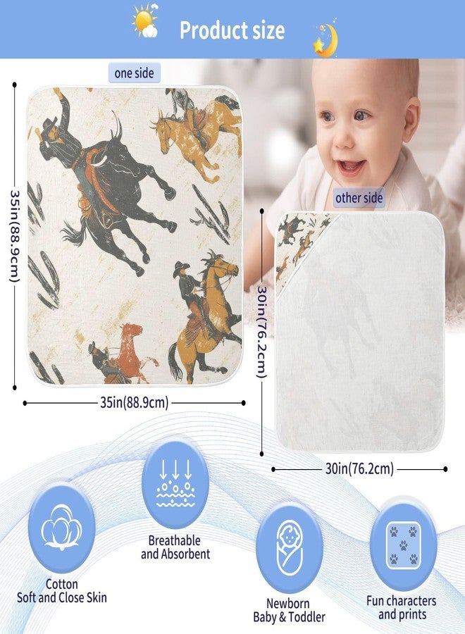 ويلداي مناشف استحمام للأطفال من ويلداي بتصميم رعاة البقر الغربي، منشفة قطنية ناعمة بغطاء رأس للأطفال - منشفة استحمام ماصة للأطفال 30 × 30 بوصة - Image 4